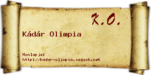 Kádár Olimpia névjegykártya